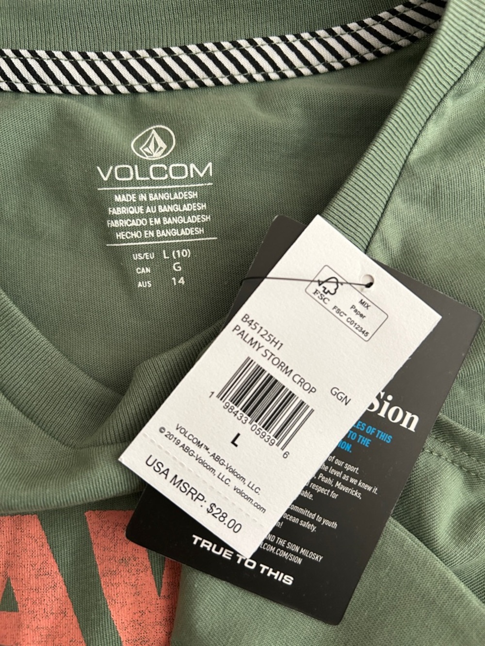 Volcom Palmy Storm Crop Muscle Tank Tee in Green - Picture 8 of 8